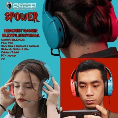 Sades SPower Gaming Headset SA-725 - Blue - Red